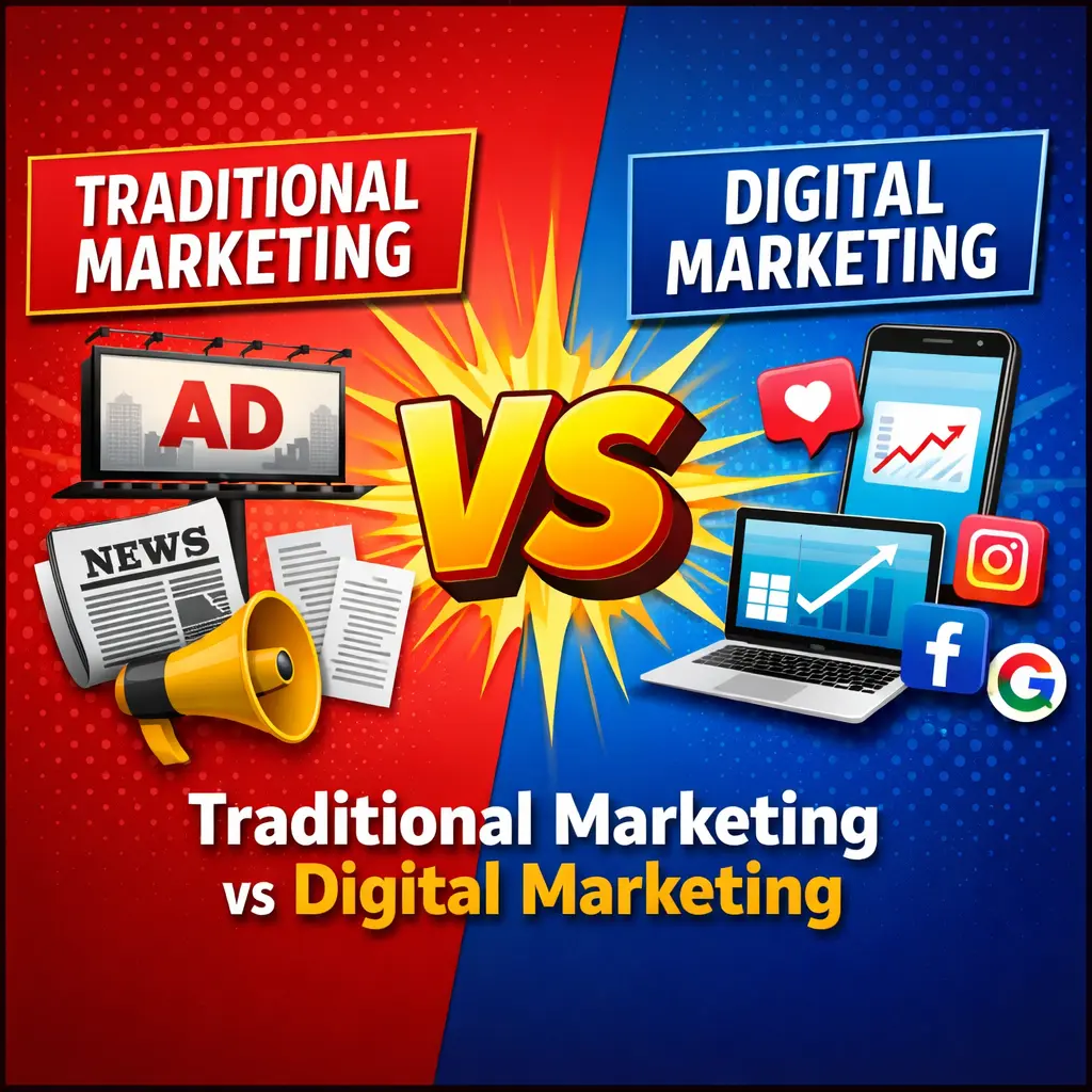Traditional Marketing vs Digital Marketing: Best Comparison Guide 2026